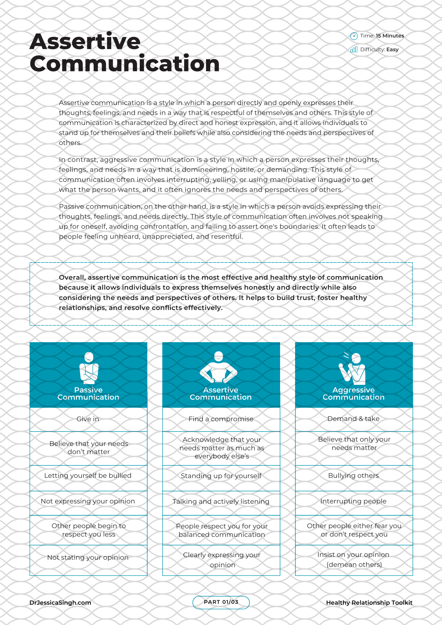 Assertive Communication Worksheet