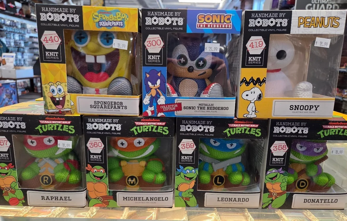 NEW Product Alert! We just got in these super cute Handmade By Robots Vinyls in! They look like they were crocheted but in fact they were handmade by robots! Let us know what you think and we'll get more!!