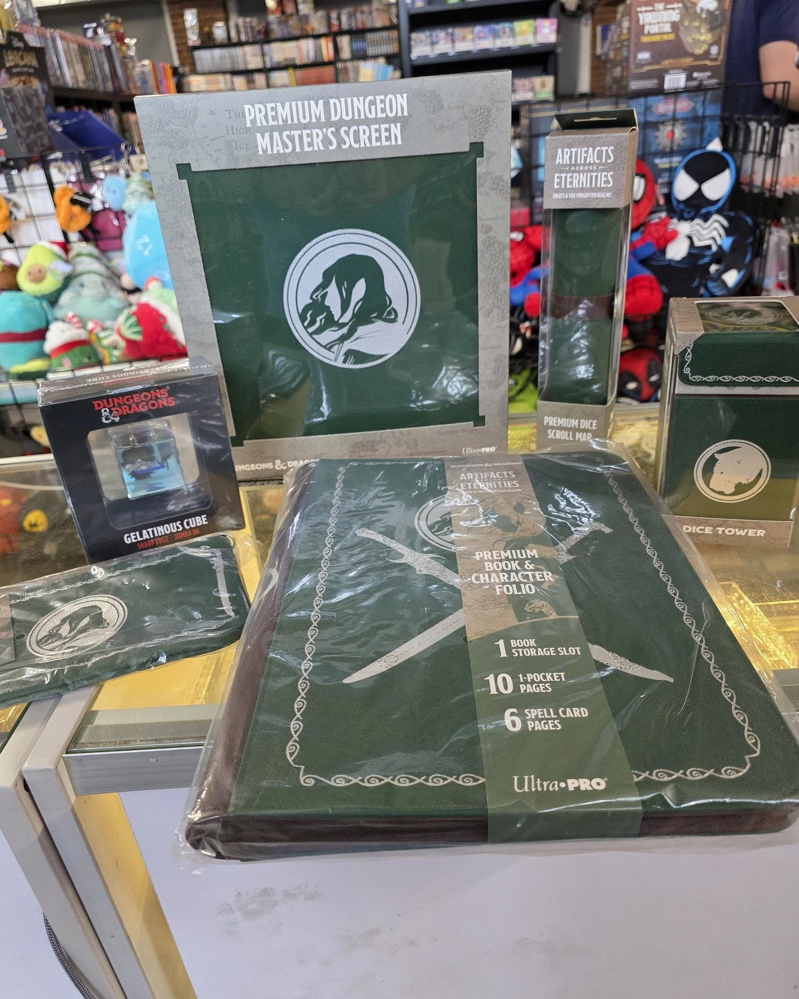 New releases as well as restocks!

Check out the all new premium D&amp;D items, folios, DM Screens, Dice Towers, Scroll Maps, dice bags and the jumbo d6 Gelatinous cube!

We also got Ascended Heroes back in stock!

#dungeonsanddragons #d&amp;d  #poke