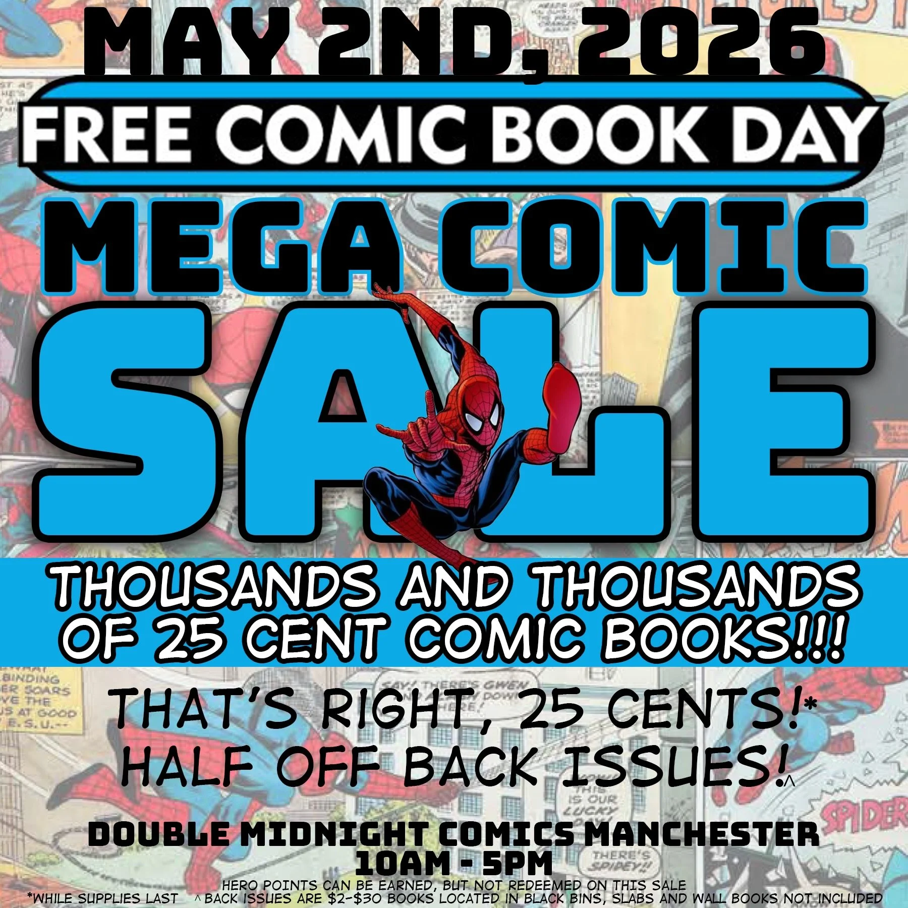 You know the drill, big ol&rsquo; back issue sale on Free Comic Book Day!

#fcbd #freecomicbookday