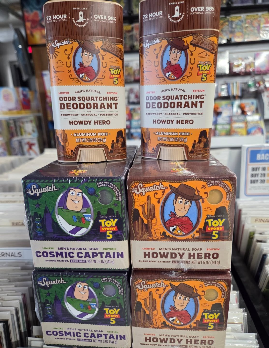 Stay fresh this summer with @drsquatch Toy Story soaps and deodorant now in stock!! We also reloaded on some of your favorites!