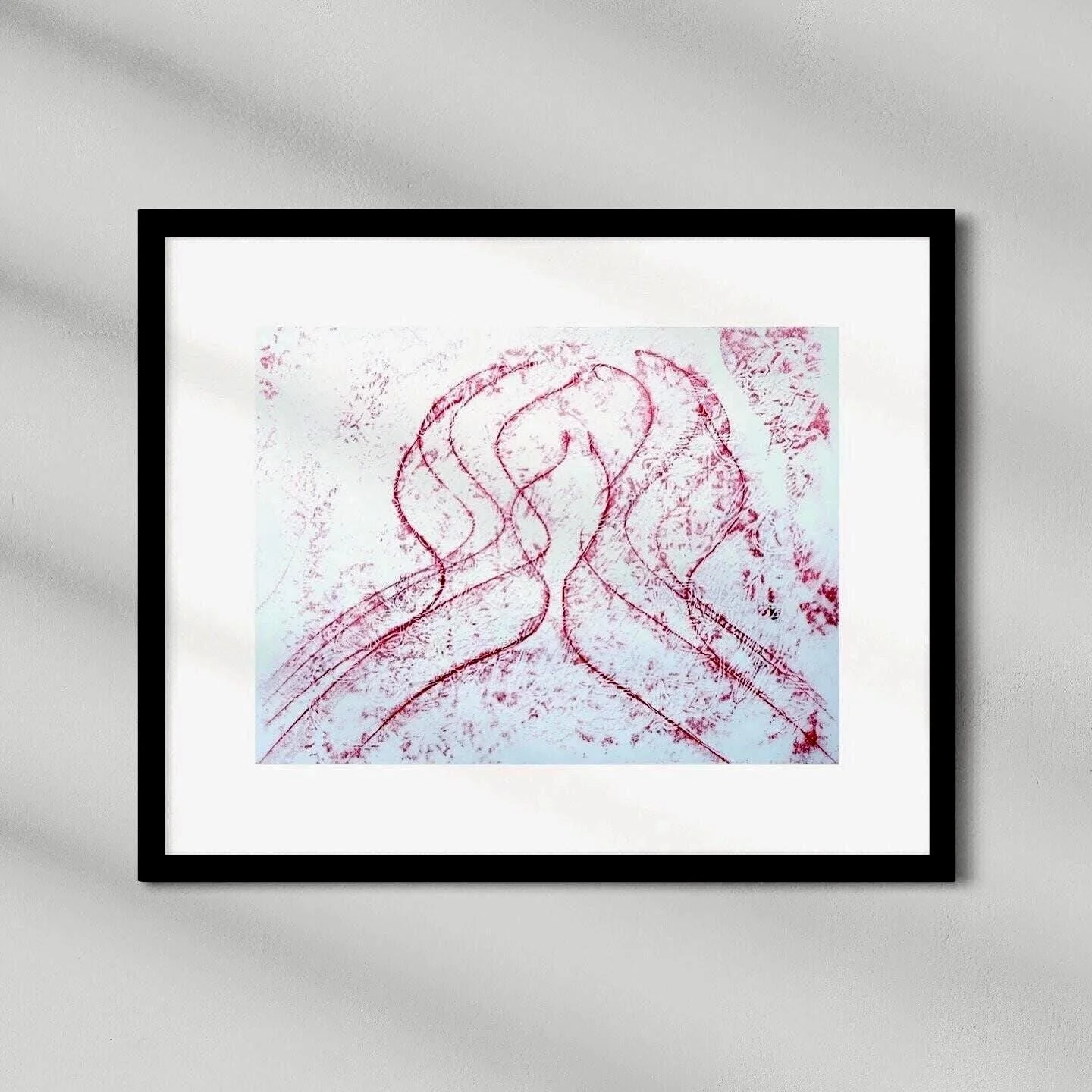 Cortisol hand-printed linocut on translucent parchment paper inspired by the stress hormone