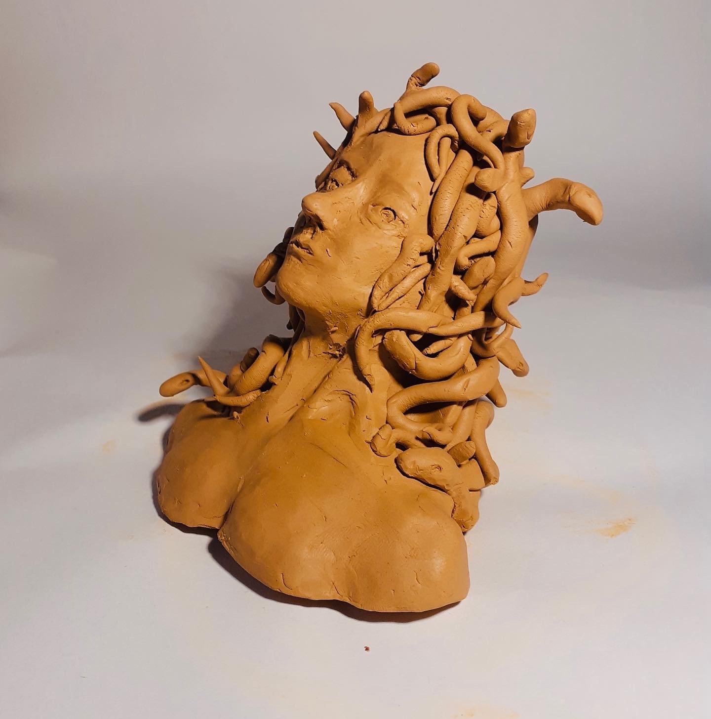 Medusa in clay