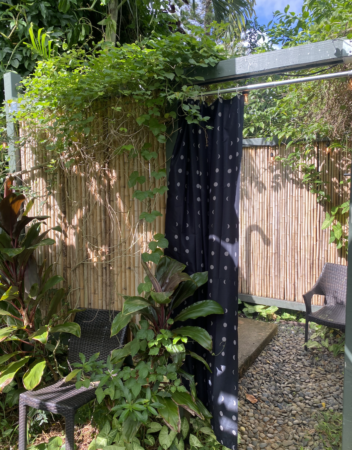 Outdoor heated shower