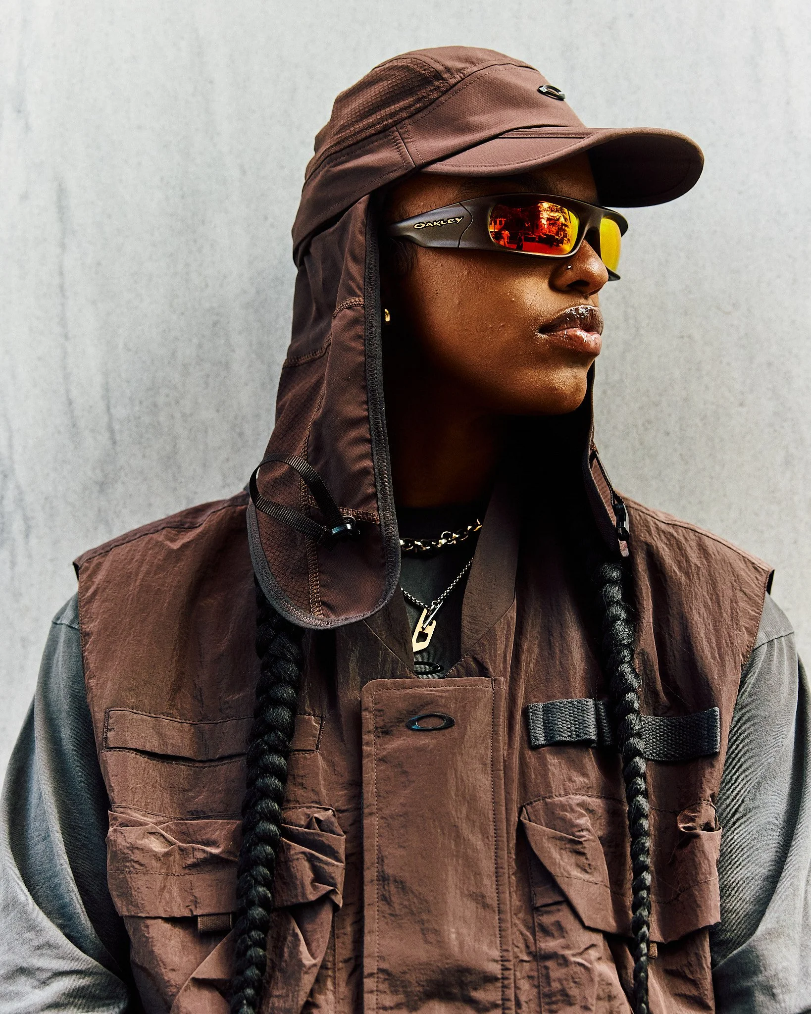 WNBA player, Diamond DeShields showcasing the Oakley x Jaylen Brown collection. Alan Lam shot for LeagueFits.