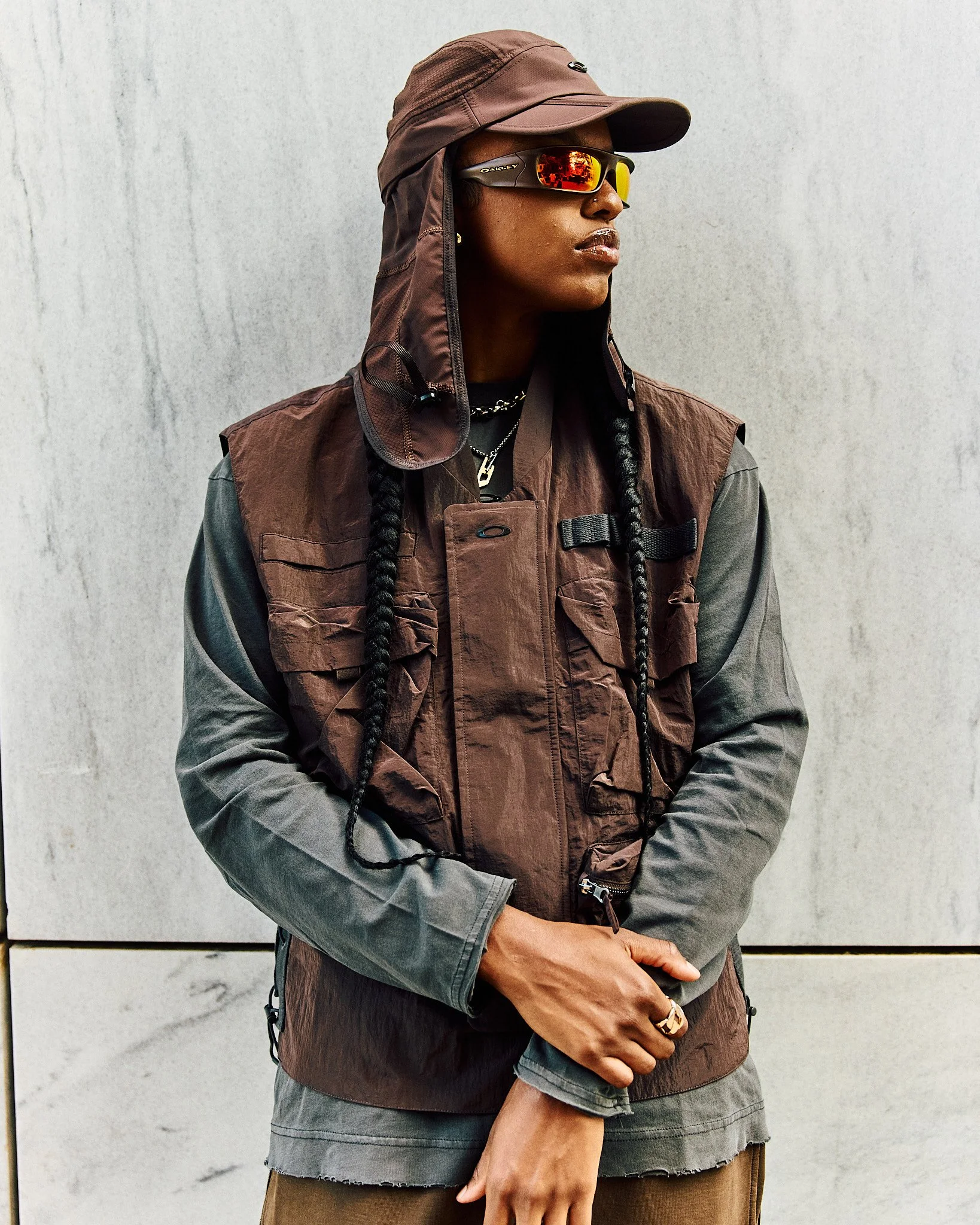 WNBA player, Diamond DeShields showcasing the Oakley x Jaylen Brown collection. Alan Lam shot for LeagueFits.