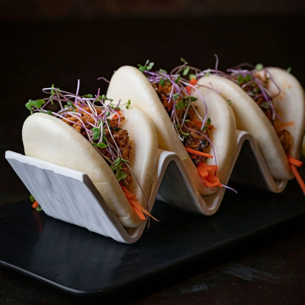 smoked pork belly bao bites Tinys restaurant in Gary Indiana