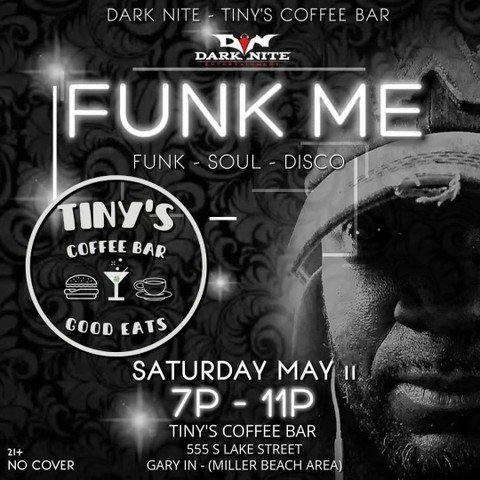 &quot;Get funky with us at Tiny's Coffee Bar!

Join us for a night of fun and funk music, featuring the debut of new art pieces on our walls showcasing iconic funk music artists!

DJ Darknite will be spinning the tunes, guaranteed to keep you groovin