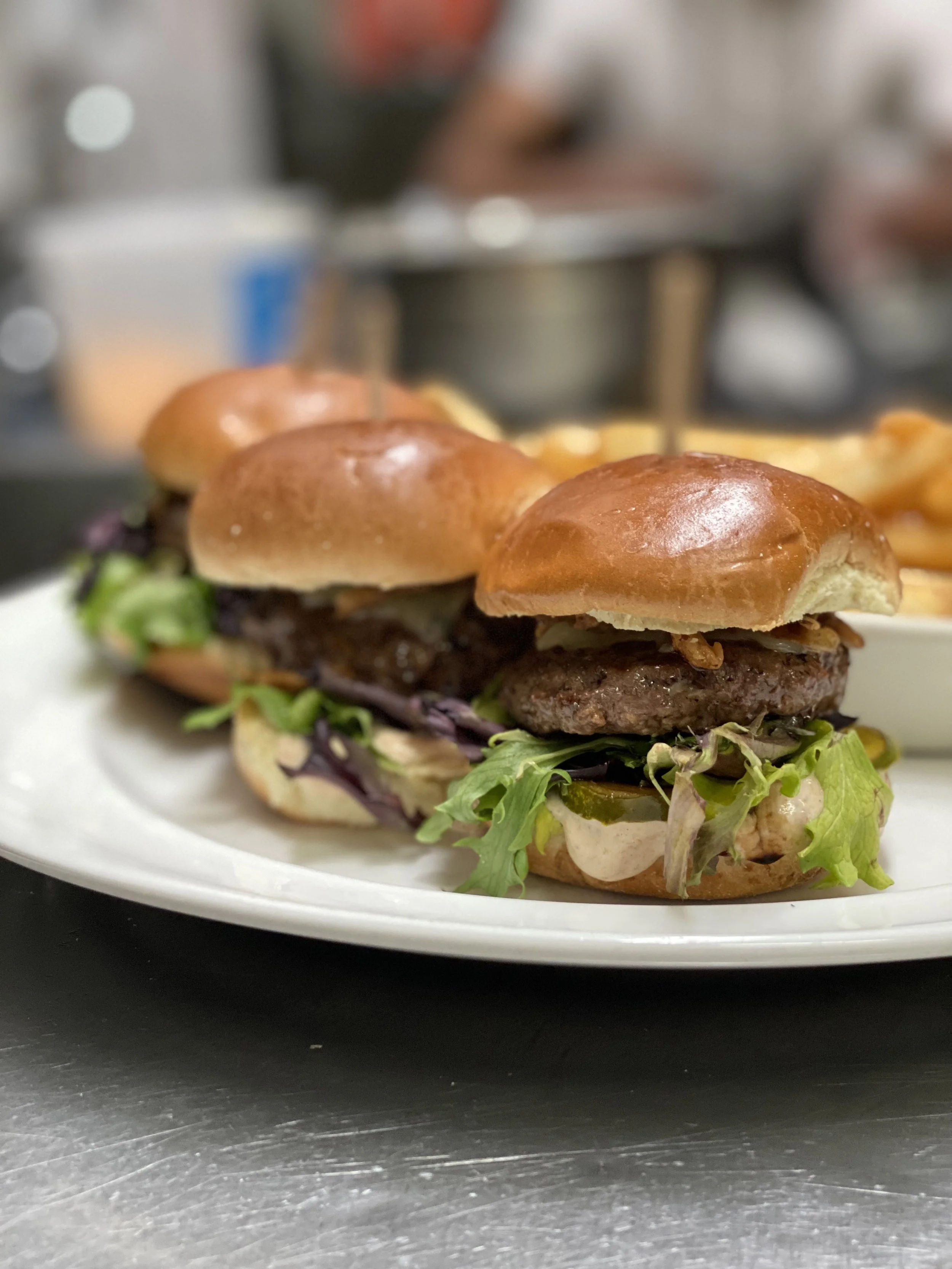 mini hamburger sliders at Tinys restaurant in Gary