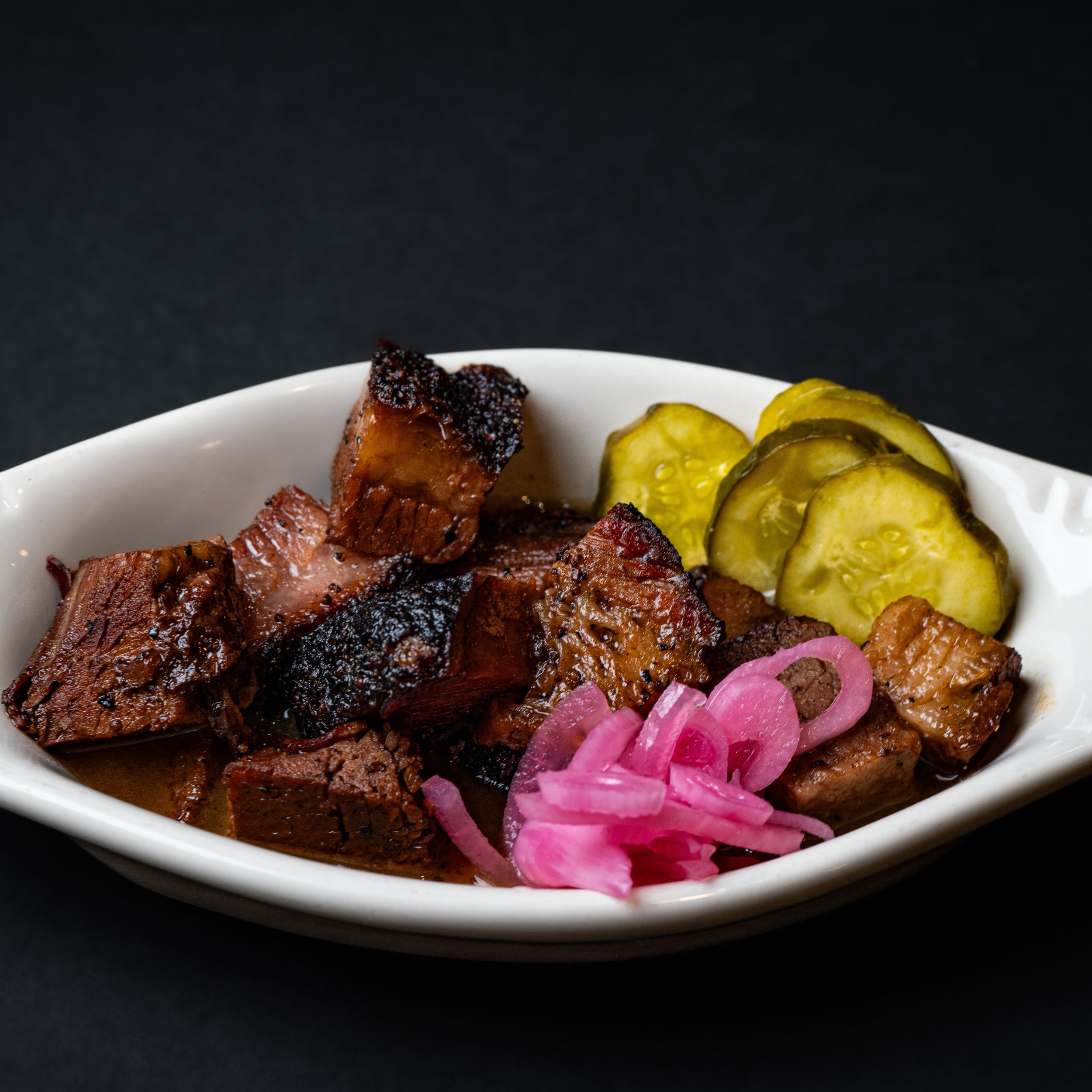 beef brisket and relish at Tinys restaurant in Gary Indiana
