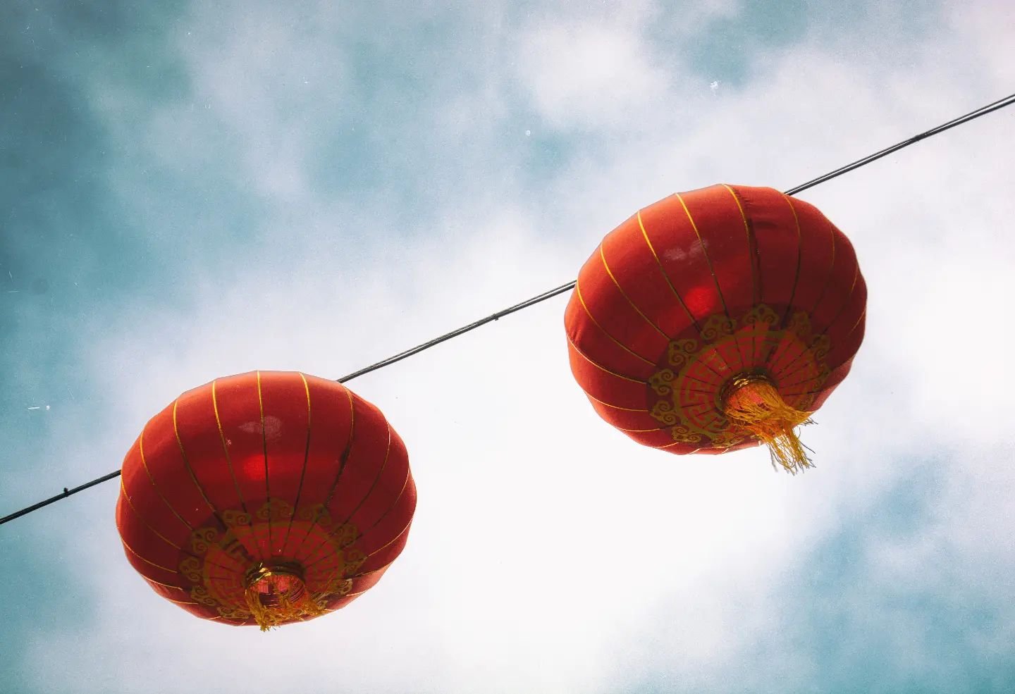 While I've been leaning hard on black and white photography, I just love the bold colors of this simple composition. Taken during a trip to #chinatown #sanfrancisco  the contrast of the lanterns against the backdrop of the sky had me hooked! 

#trave