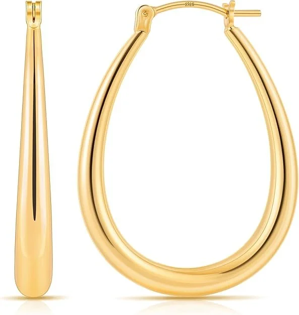 Gold Plated Oval Hoops