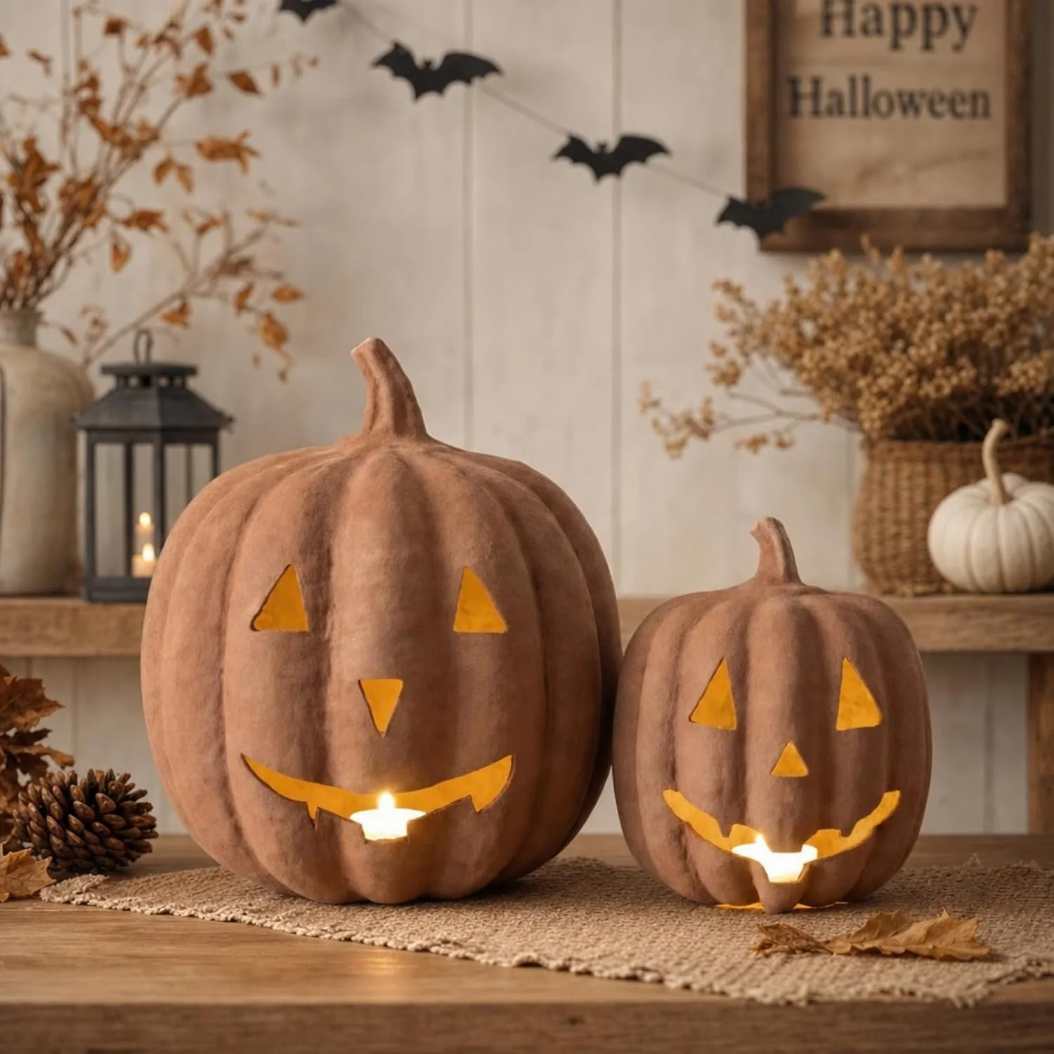 Halloween Paper Mache Jack O' Lanterns