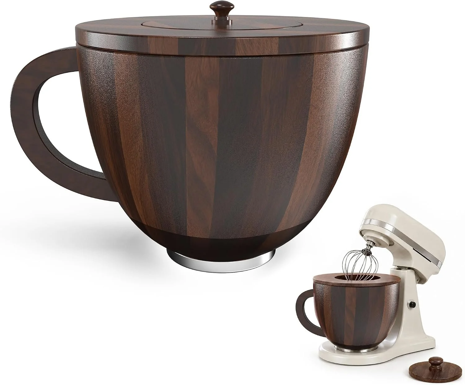 Acacia Wood Mixing Bowl Handle Lid for KitchenAid 4.5 5 QT