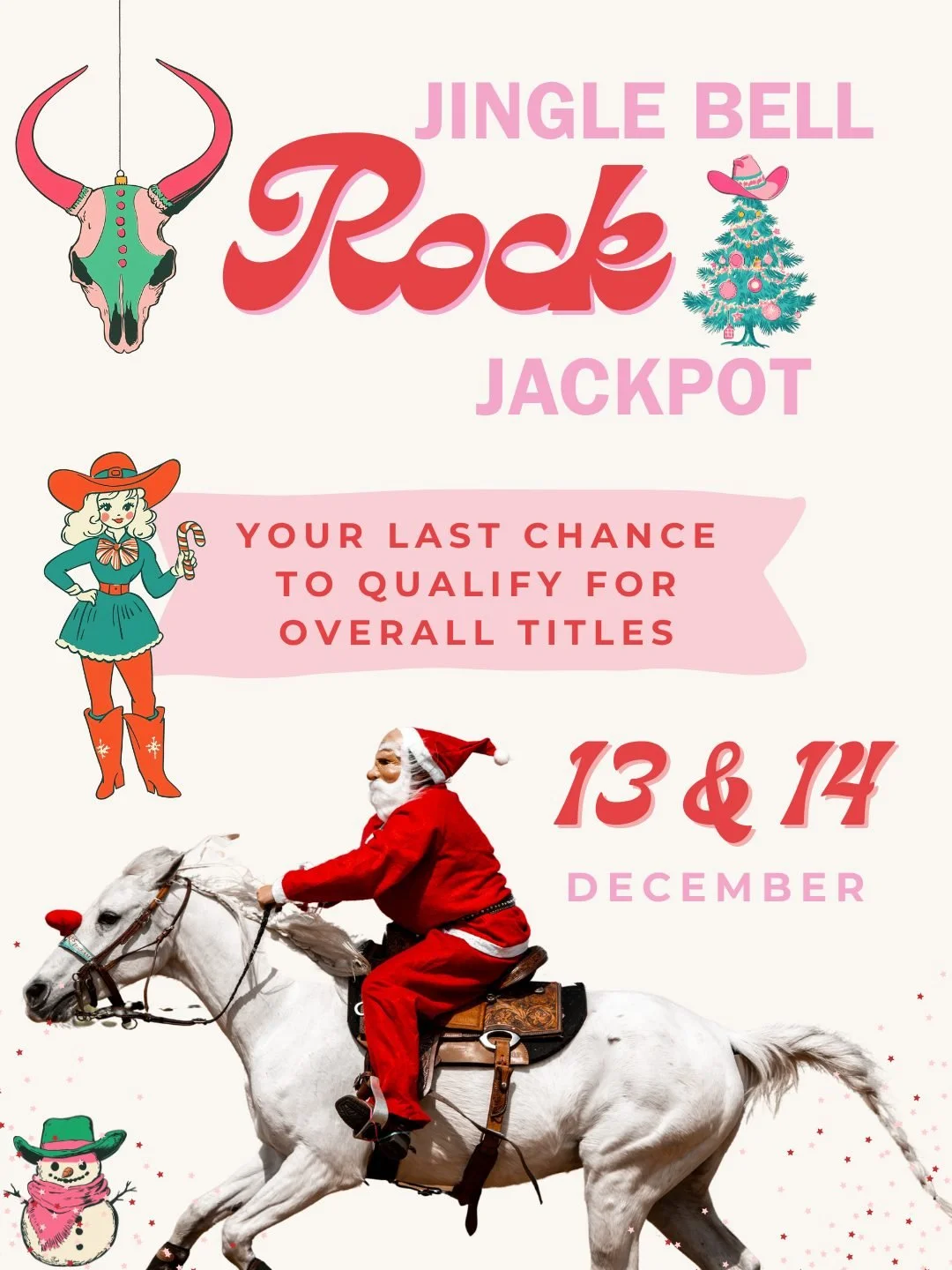 Your last chance to qualify for overall titles, lower your average or simply enjoy some Christmas cheer and Barrel Racing fun is just around the corner. 🎅🎄

Entries open Monday 24th November with more details to come in due course! 🎄

Start planin
