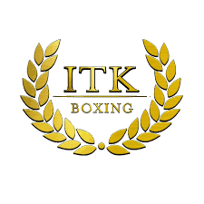 ITK Boxing logo with gold laurel wreath and black text