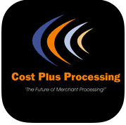 Cost Plus Processing logo with stylized arrow shapes and tagline 'The Future of Merchant Processing' on a black background.