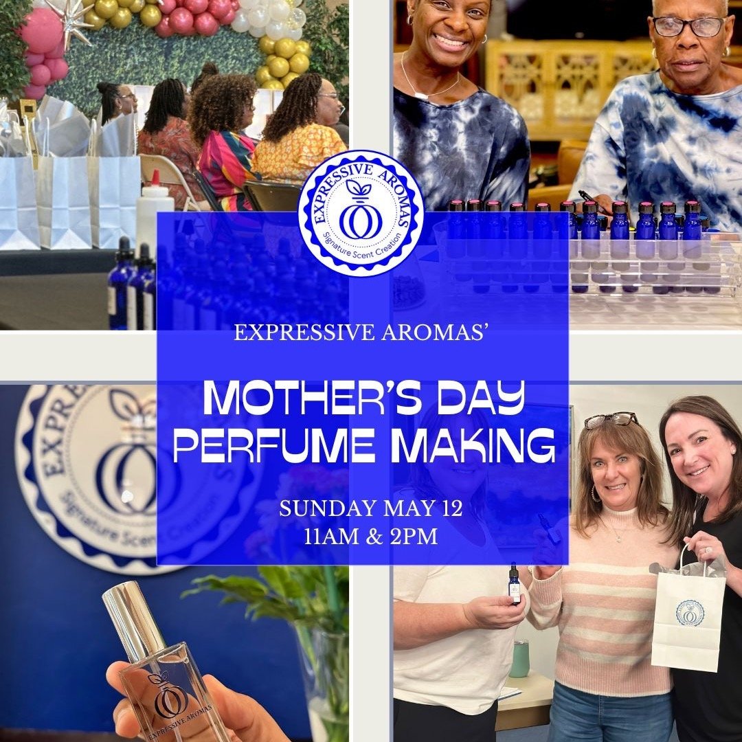 Mother's Day Classes are in, and the slots are filling up fast! Hurry and book your times now. #MothersDay, #Perfume #McKinneyWorkshops
#McKinneyLocal
#PerfumeMakingClass
#DIYPerfume
#PerfumeWorkshop
#MothersDayGift
#MotherDaughterActivity
#MotherAnd