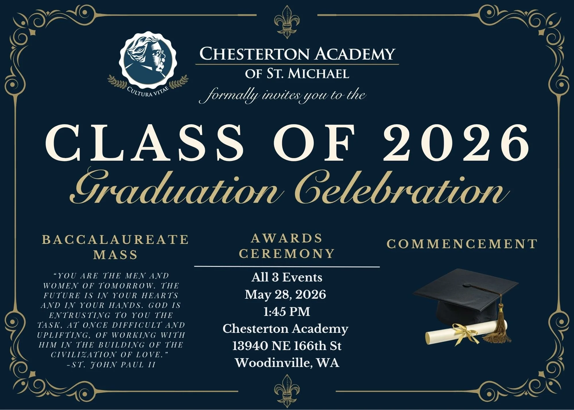2026 Graduation 5/28 @1:45pm