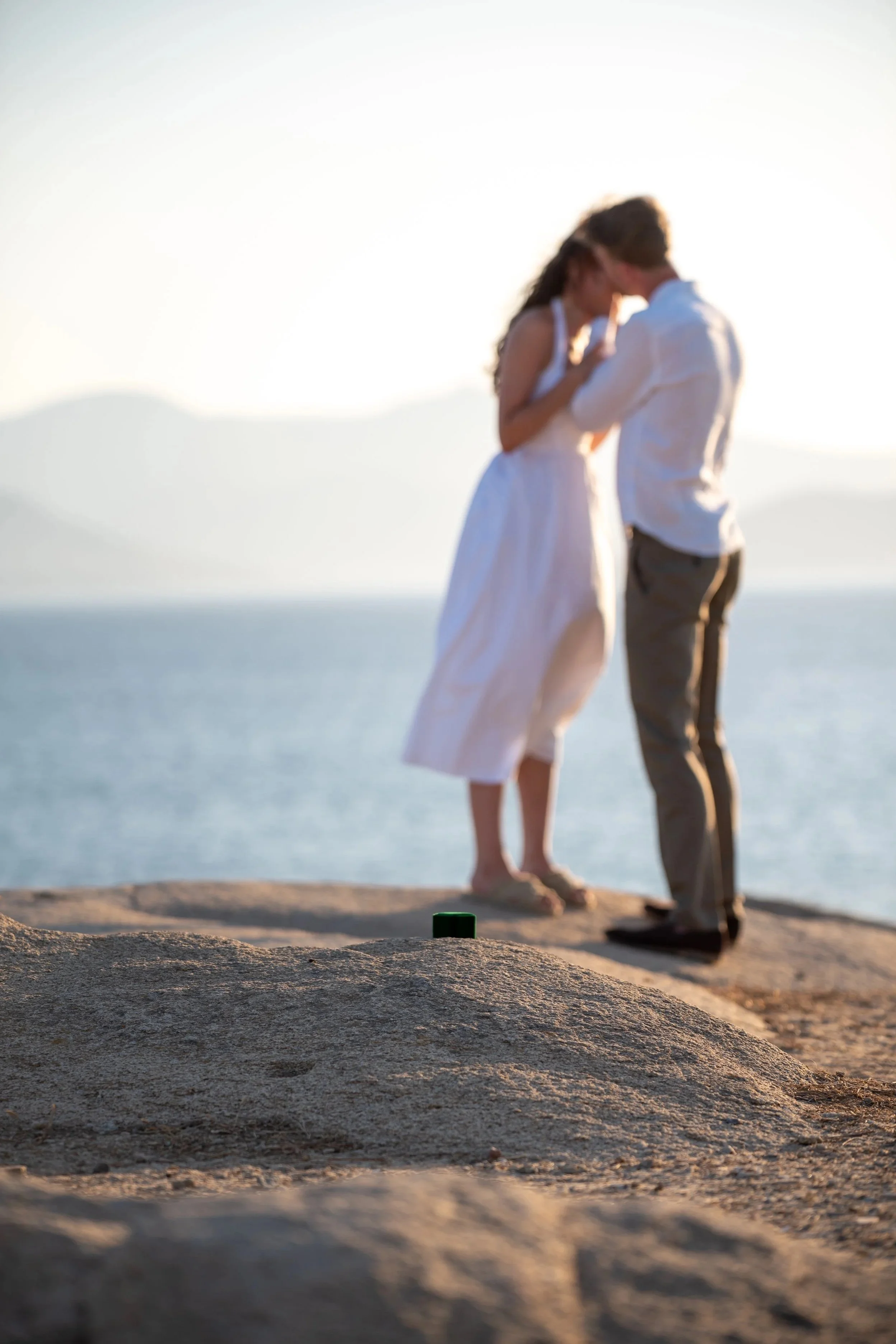 Engagement photo session in Naxos overlooking the Aegean Sea