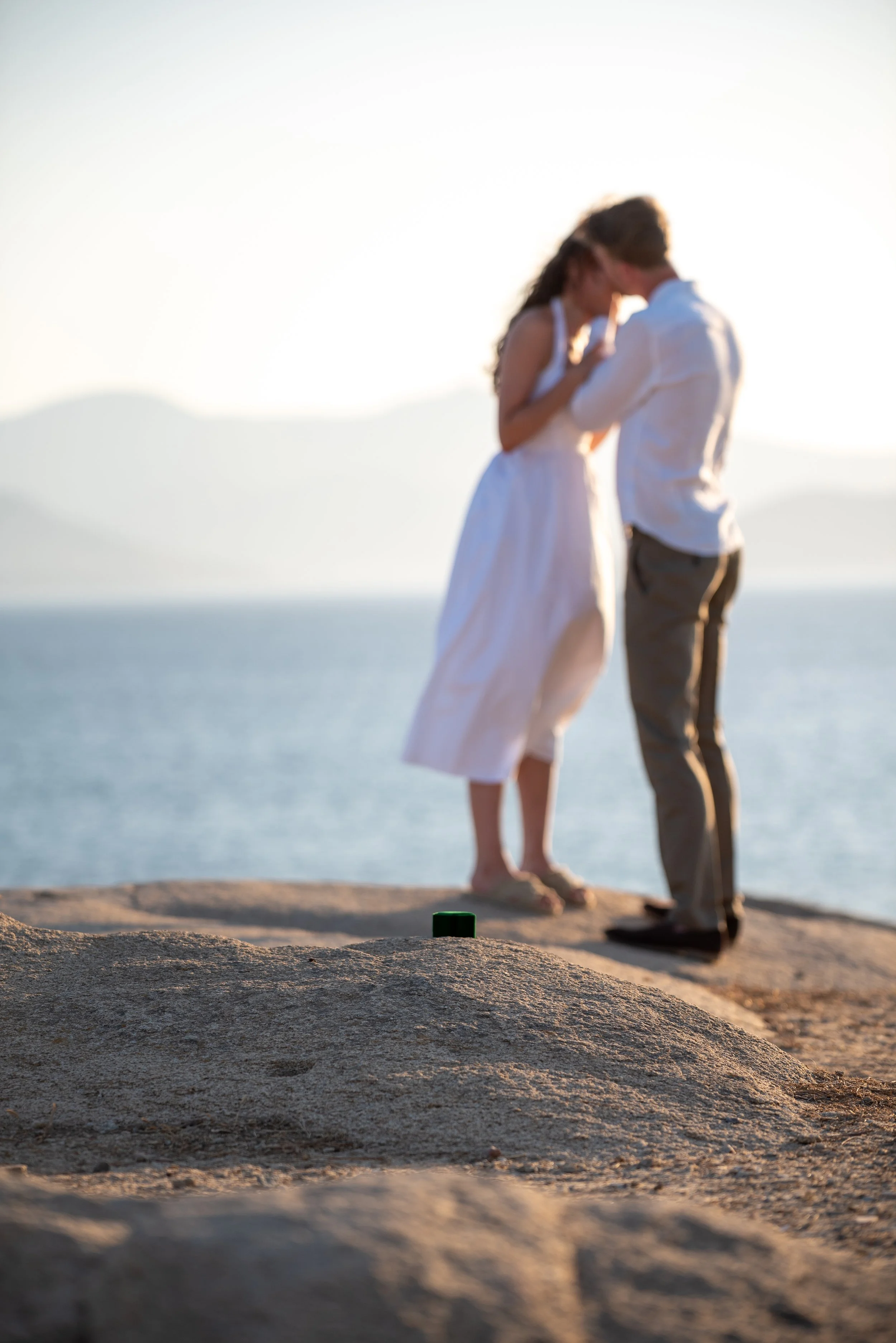 Engagement photo session in Naxos overlooking the Aegean Sea