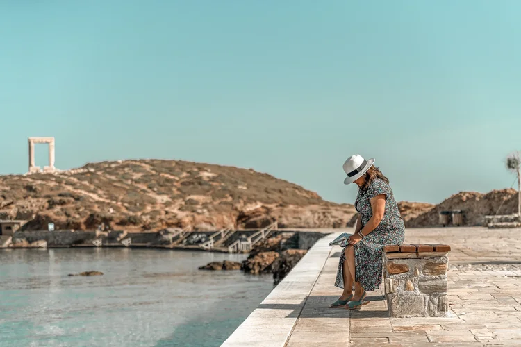 Solo traveller portrait photography in Naxos, Greece