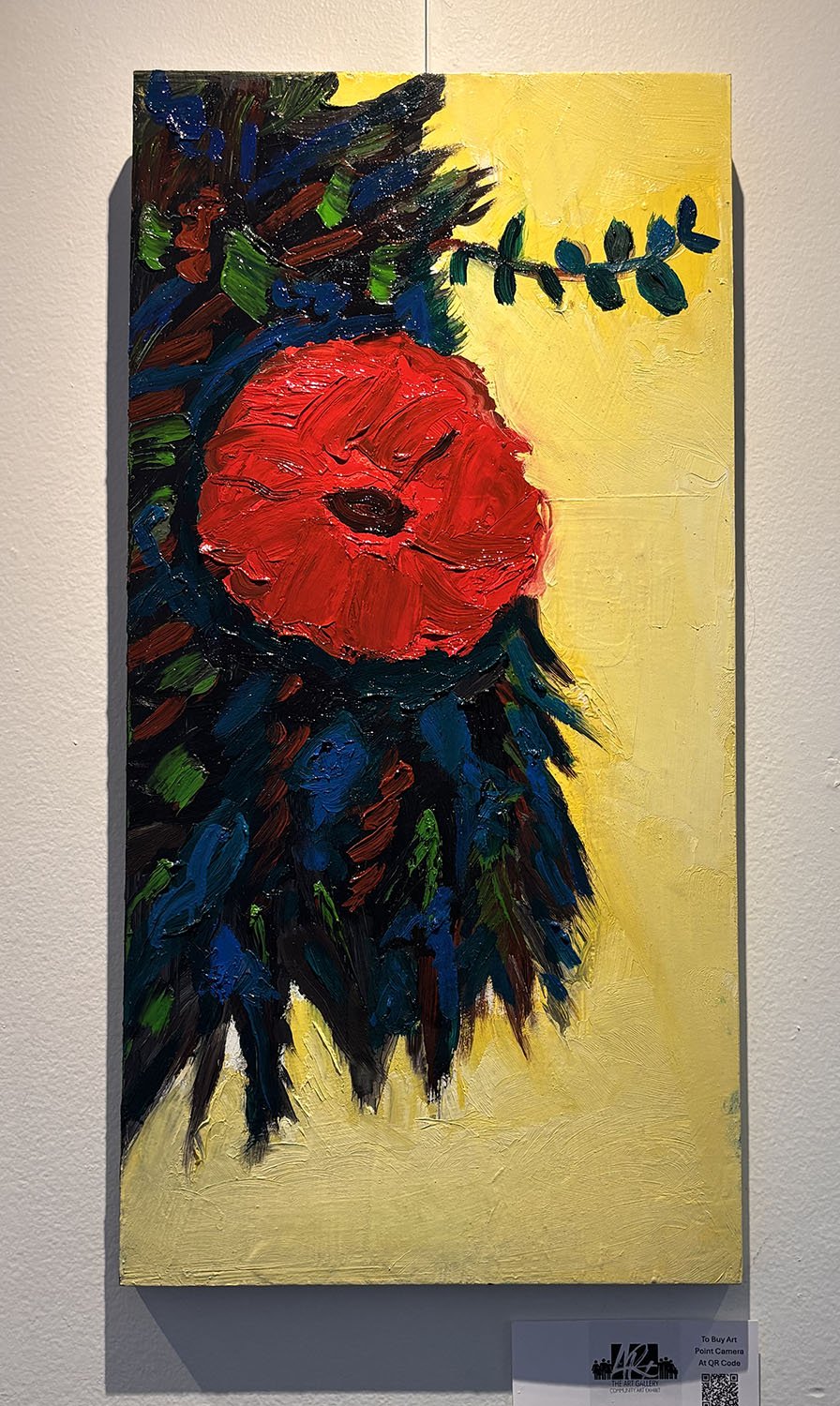 "Bouquet of Flowers" by Janet Borders. Oil on wood panel, 10” x 20”.  $229. 