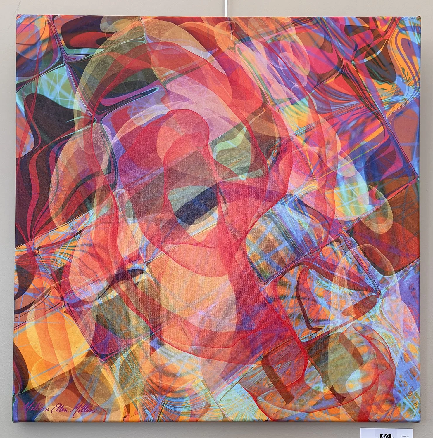 Red Ribbon,
created by Melissa Milton,
Hand Drawn digital art on canvas,
30” x 30”,
$325