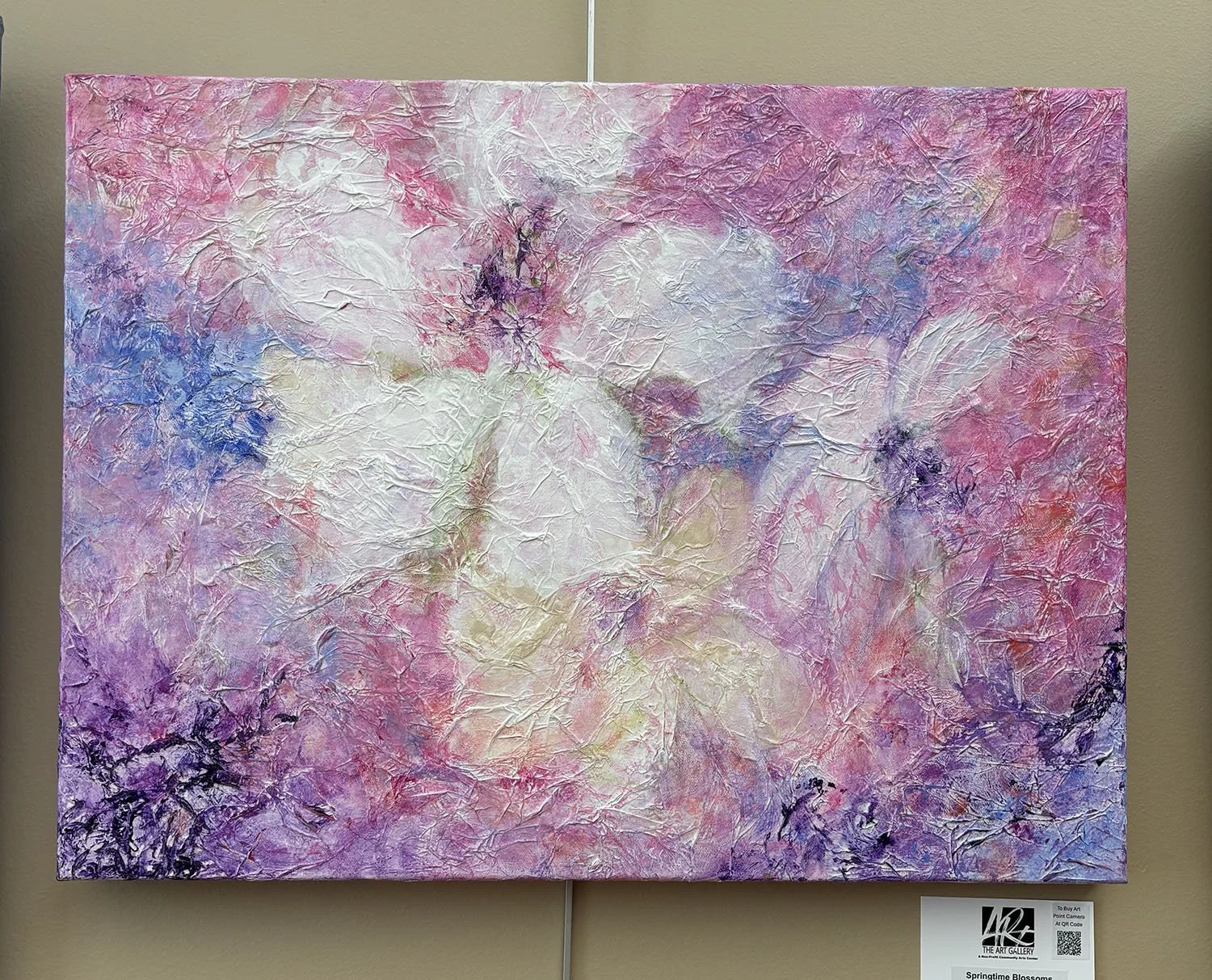 Springtime Blossoms,
Shari Short.
Tissue Paper & Acrylics on Canvas,
24” x 18”,



$300.
