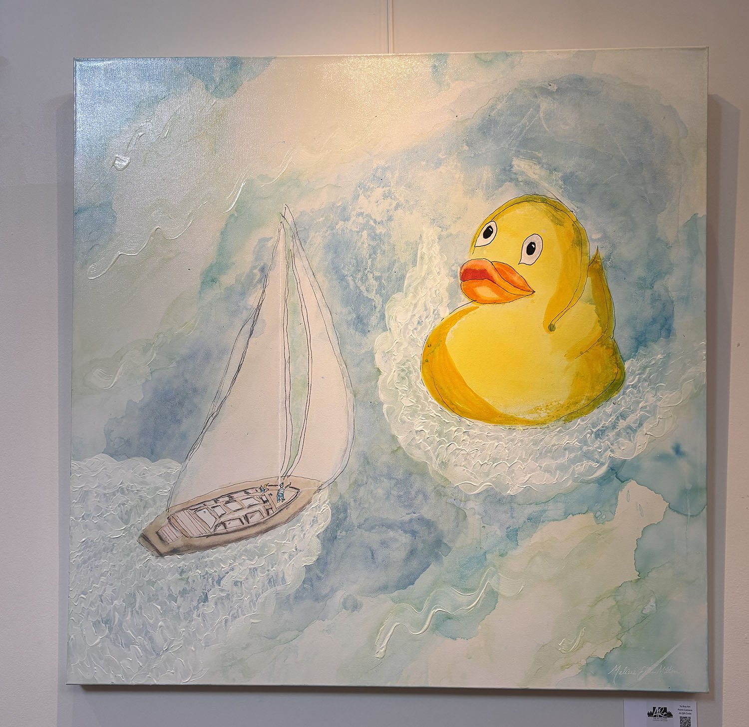 "Encounter" by Melissa Milton. Alcohol inks on canvas, 36” x 36”.  $550