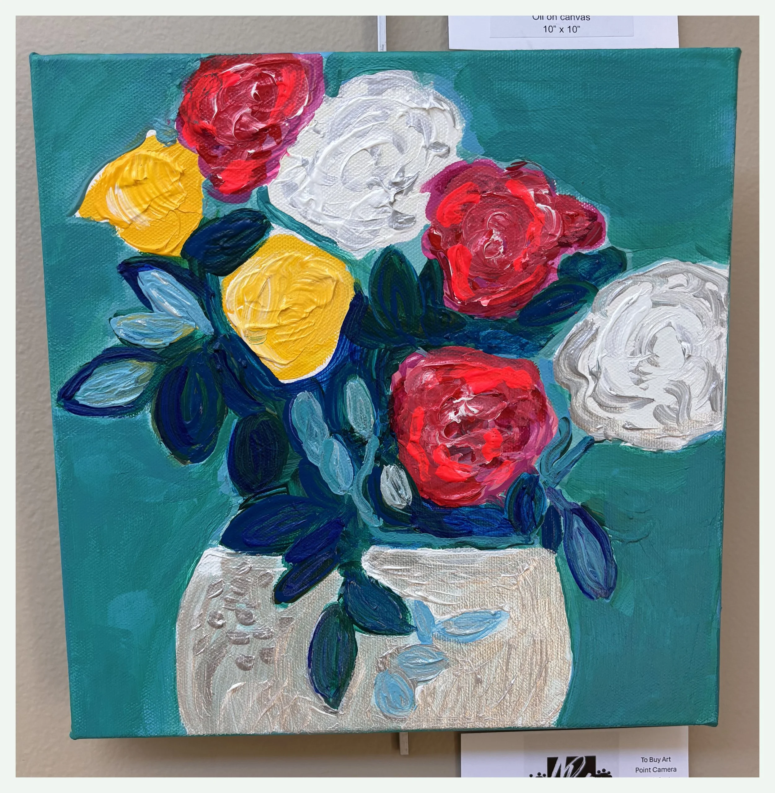 April Flower,
created by Janet Borders,
Oil on canvas,
10” x 10”,
$149