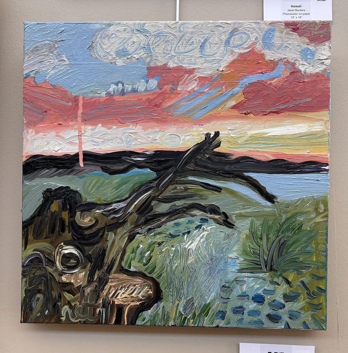 Southwest Sky,
created by Janet Borders,
Oil on Canvas ,
16” x 16”,
$299
