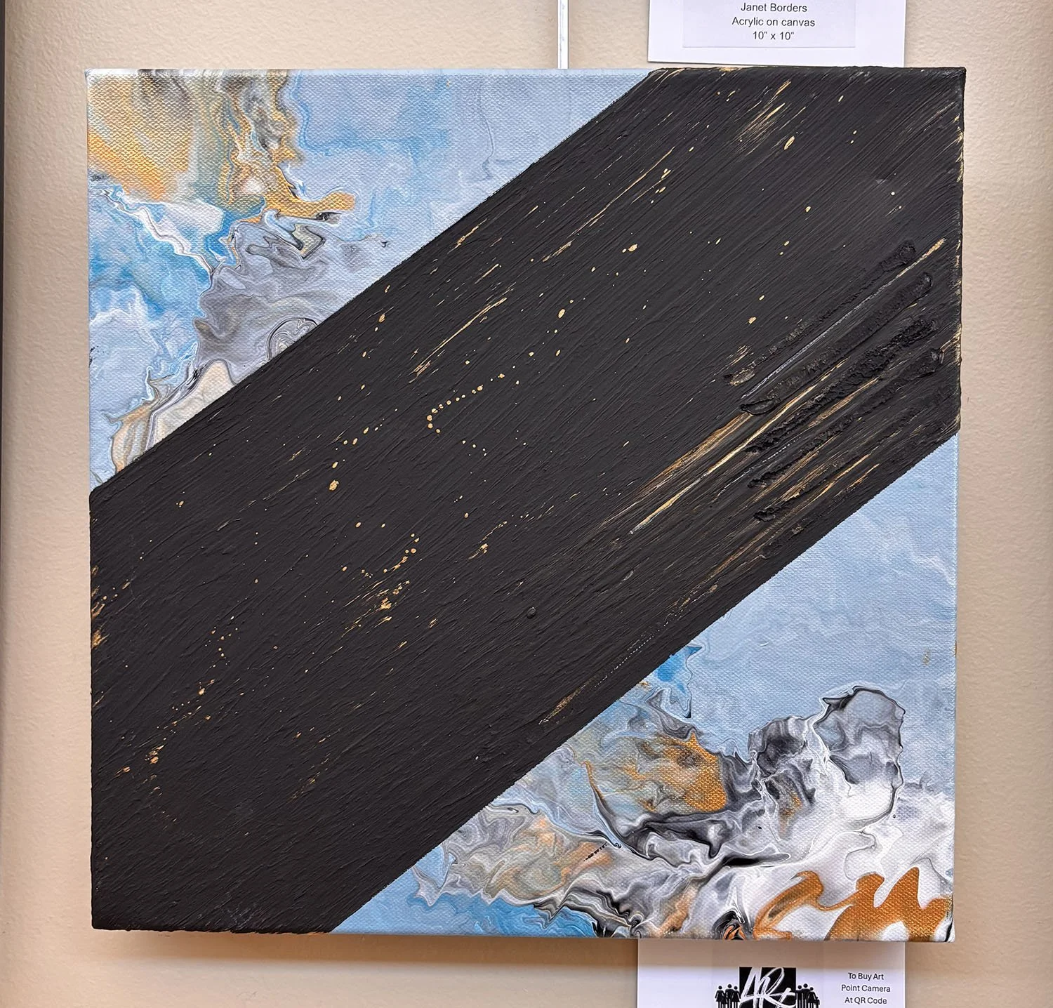 Eclipse,
created by Bailey Lankford,
Acrylic & Mixed Media,
12”x12”,
$115
