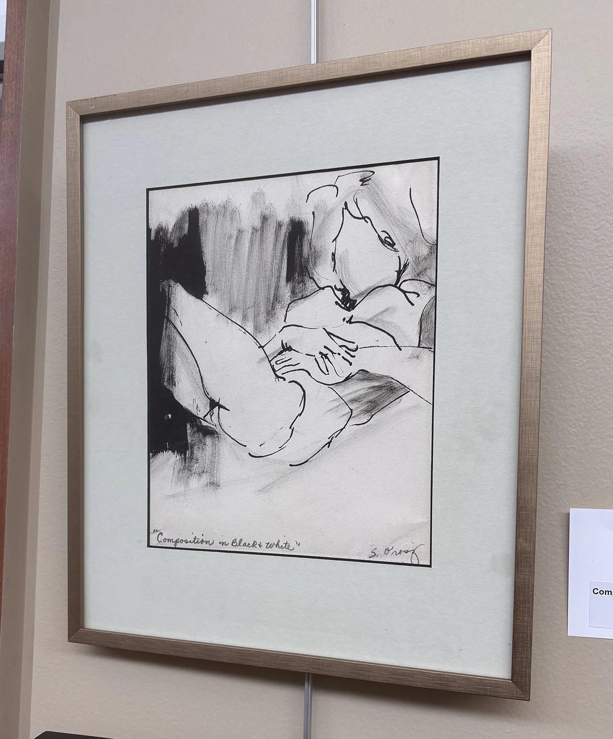 Composition in Black and White,
Susan Orosz.
Ink,
11"x 14",



$65.
