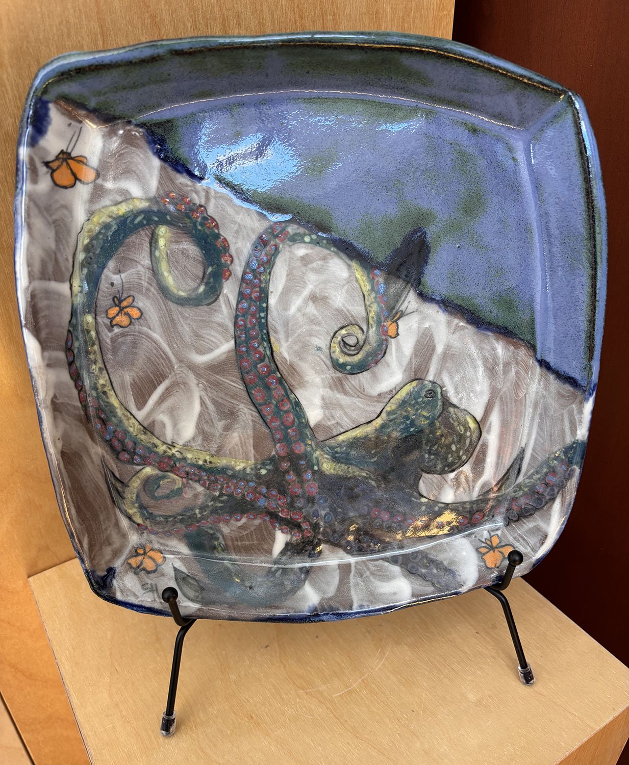 Avery,
created by Susan Hacker,
Ceramic plate,
10” x 10”,
$95.00
