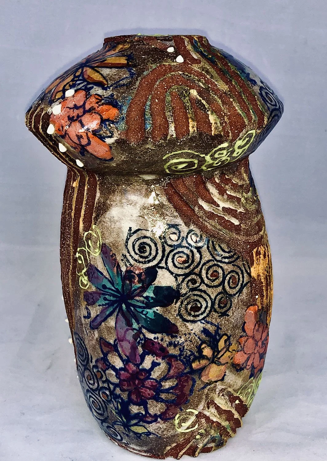 Small flower graph,
created by Susan Hacker,
Ceramic sculpture,
 8”x4”,
$250.00