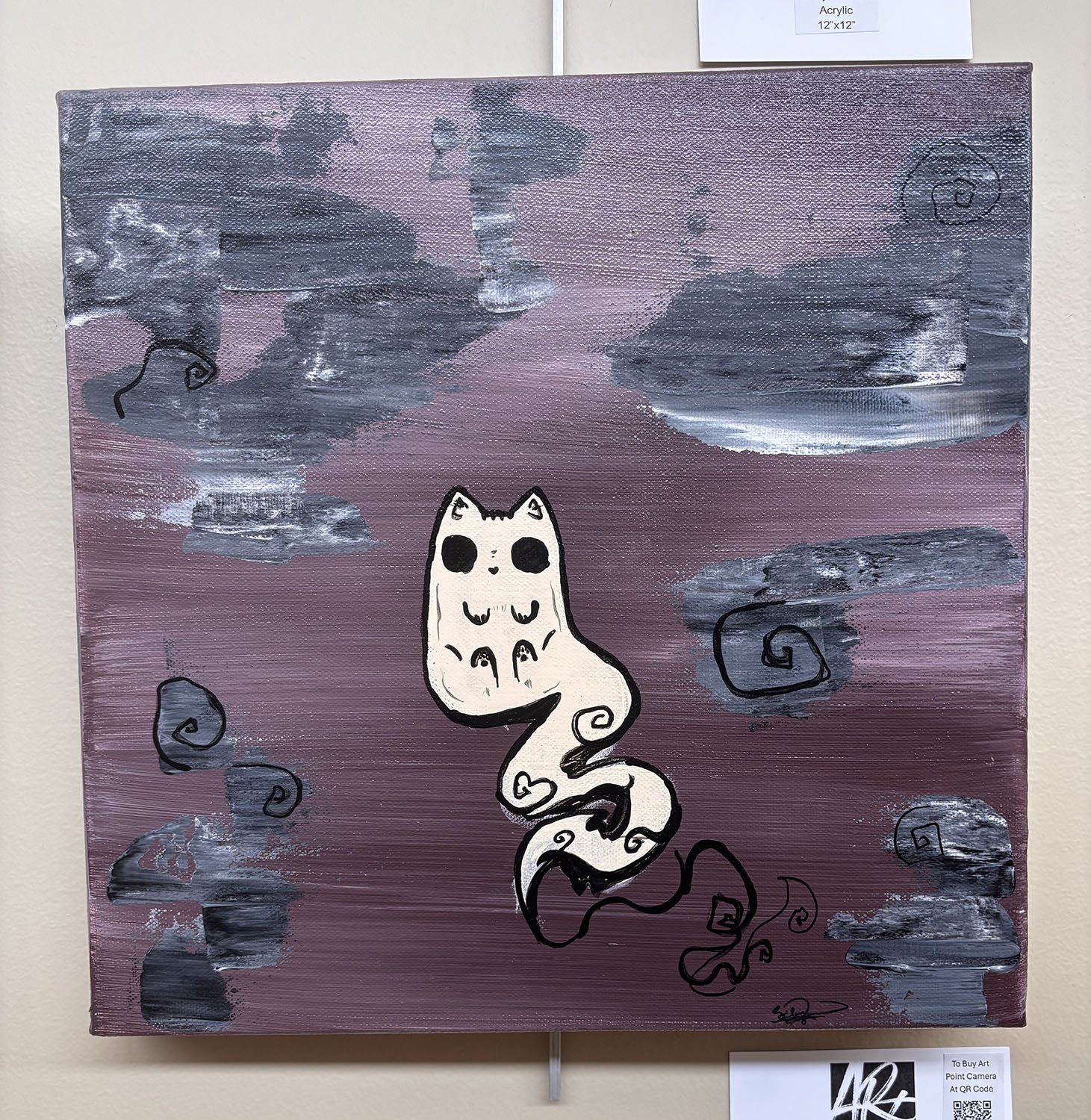 Little Ghost Cat,
Bailey Lankford.
Acrylic,
12”x12”,


$100.
