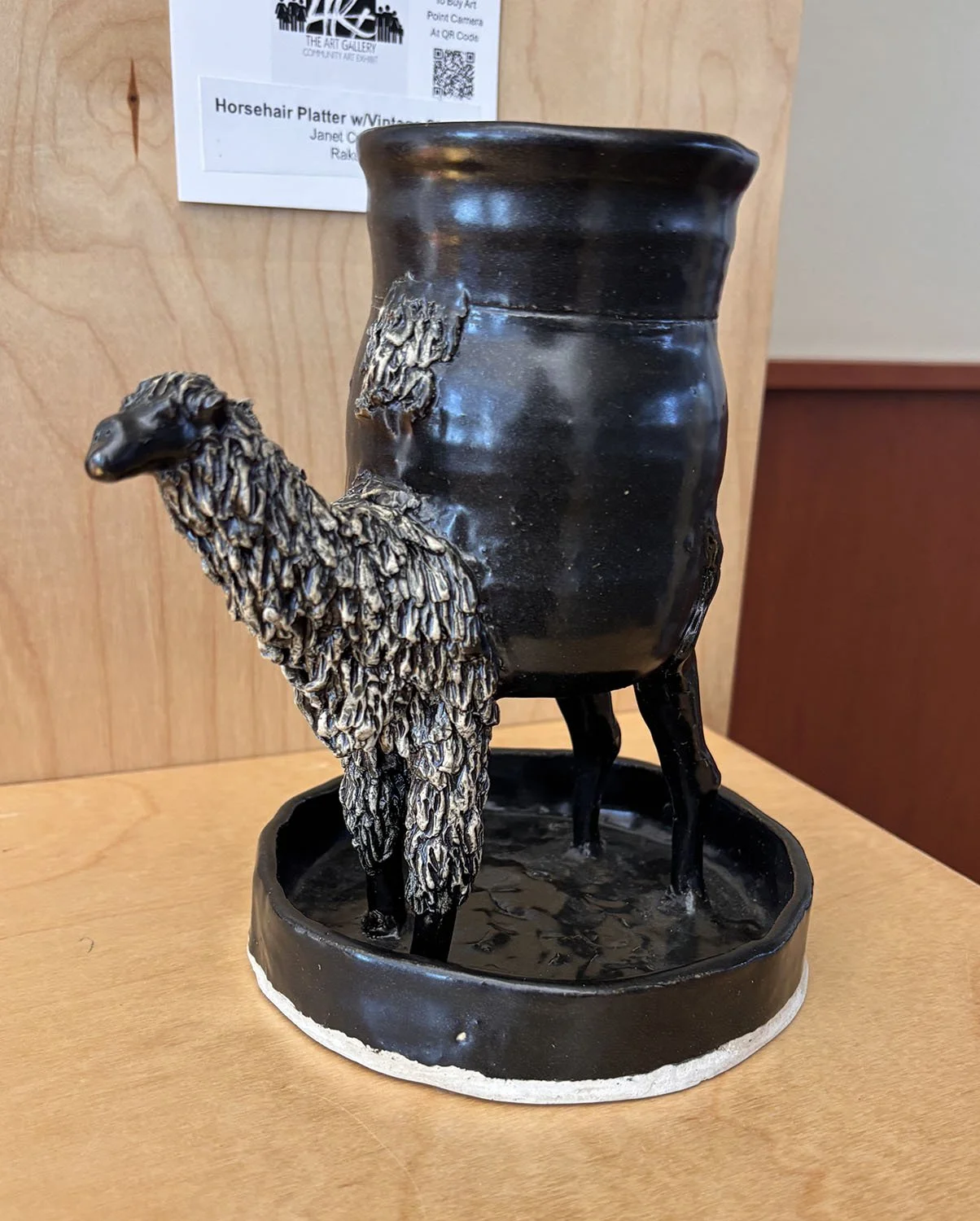 Llama,
created by Mary Curtis,
Glazed Stoneware,
$200