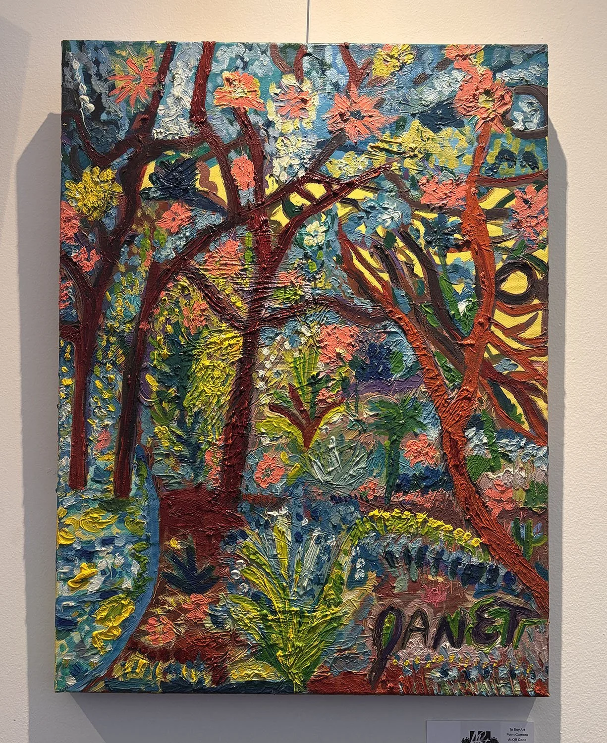 "My Backyard in Spring" by Janet Borders. Oil on canvas,  18” x 24”. $399.