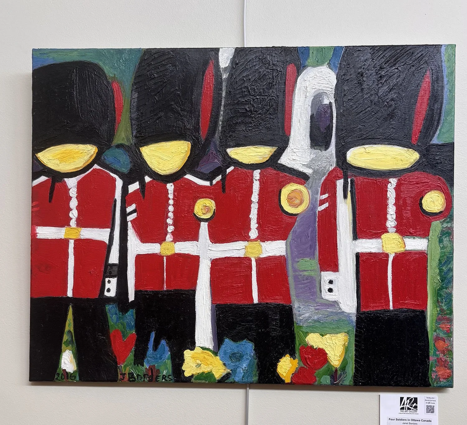 Four Soldiers in Ottawa Canada,
Janet Borders.
Oil on canvas,
24” x 30”,

 
$499.00.
