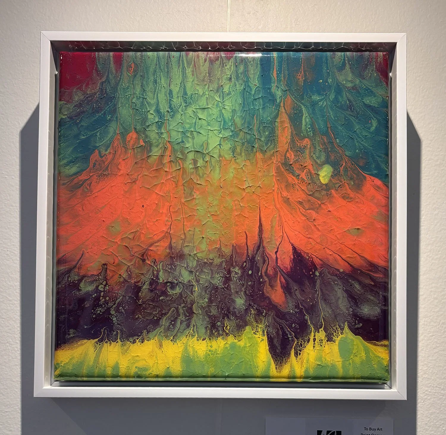 "Hidden Currents" by Eden Moore. Fluid acrylic paint, 10” x 10”.  $80.