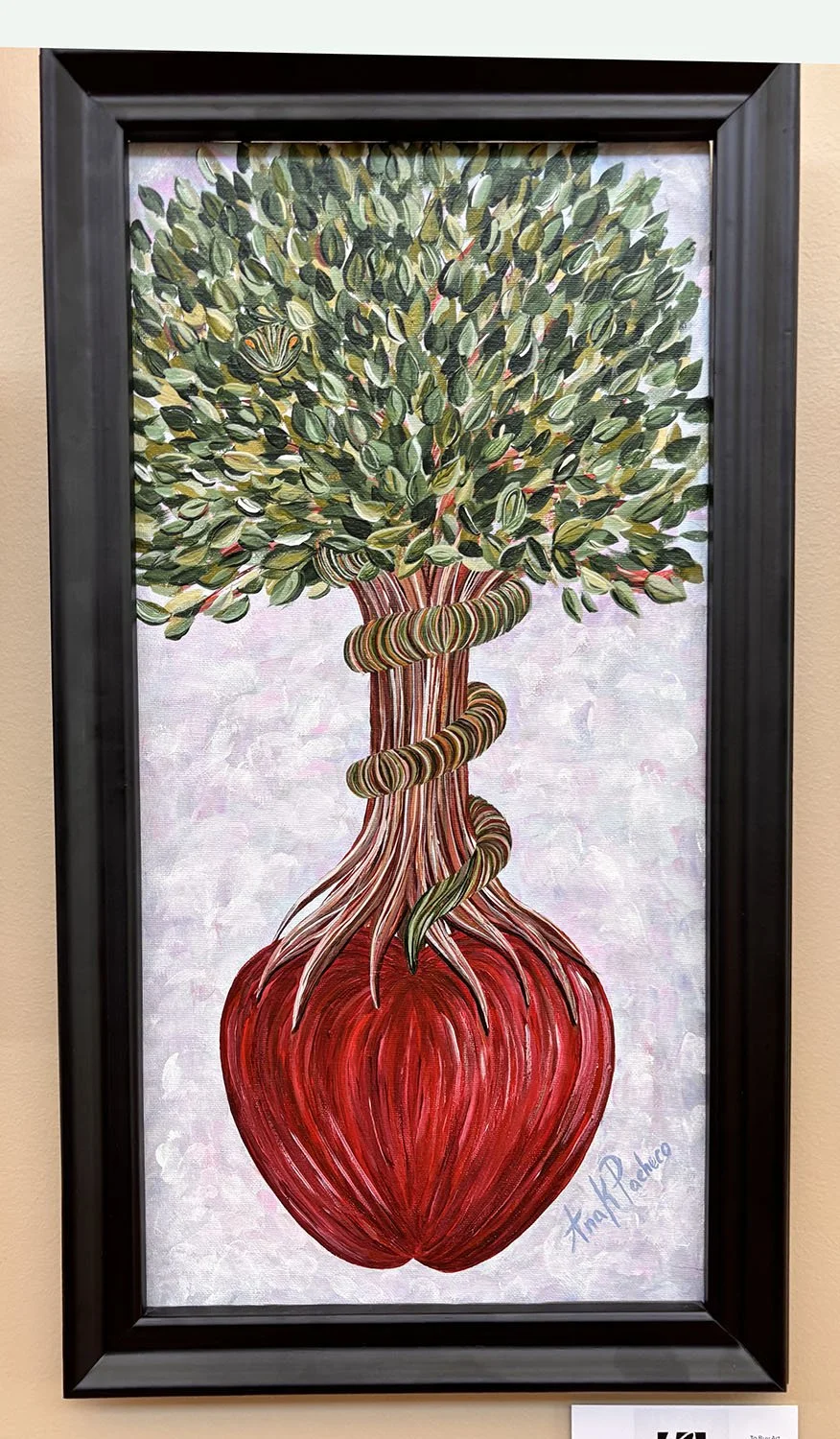 Serpent’s Gift,
created by Ana Karen Pacheco,
Acrylic on canvas board,
10” x 24”.
Not for sale.