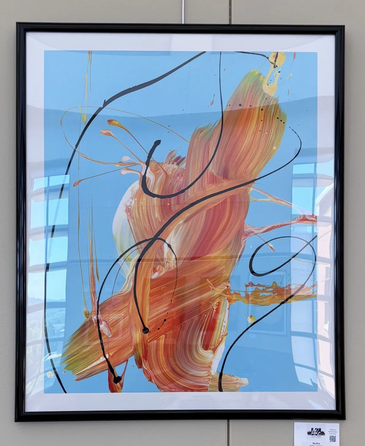Skyfire,
created by Bailey Lankford,
Acrylic Swipe Print,
27”x33”,
$350
