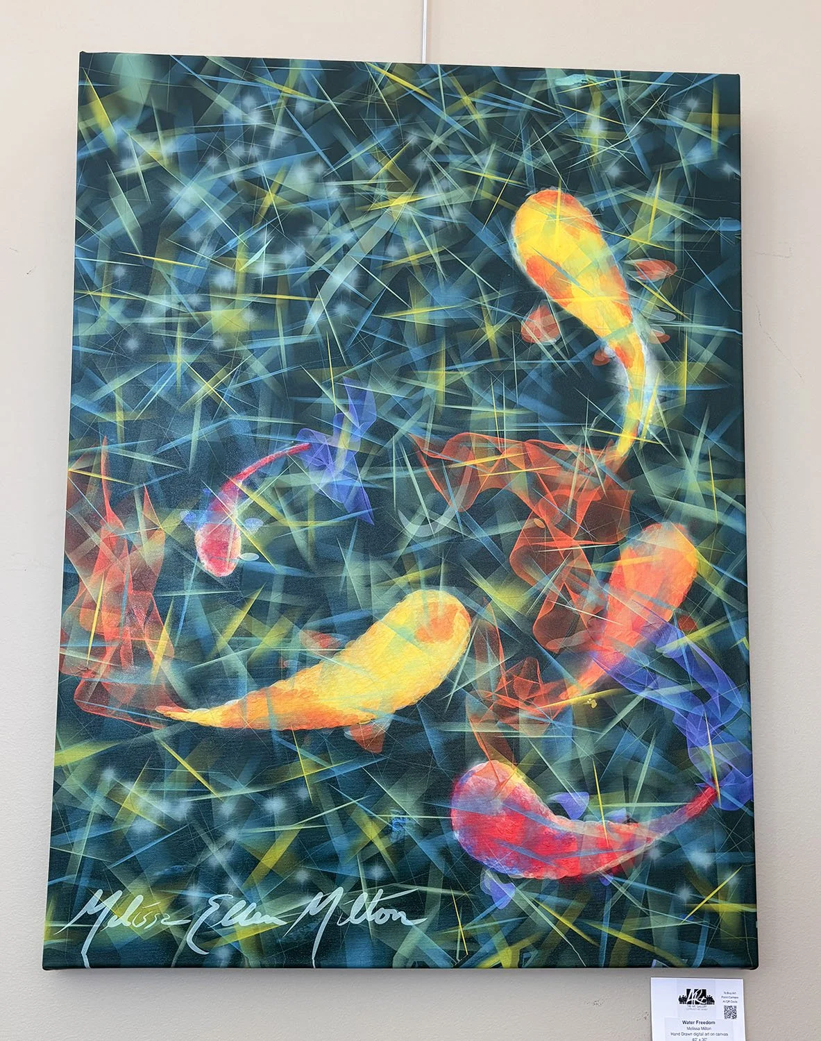 Water Freedom,
created by Melissa Milton,
Hand Drawn digital art on canvas,
40” x 30”,
$600