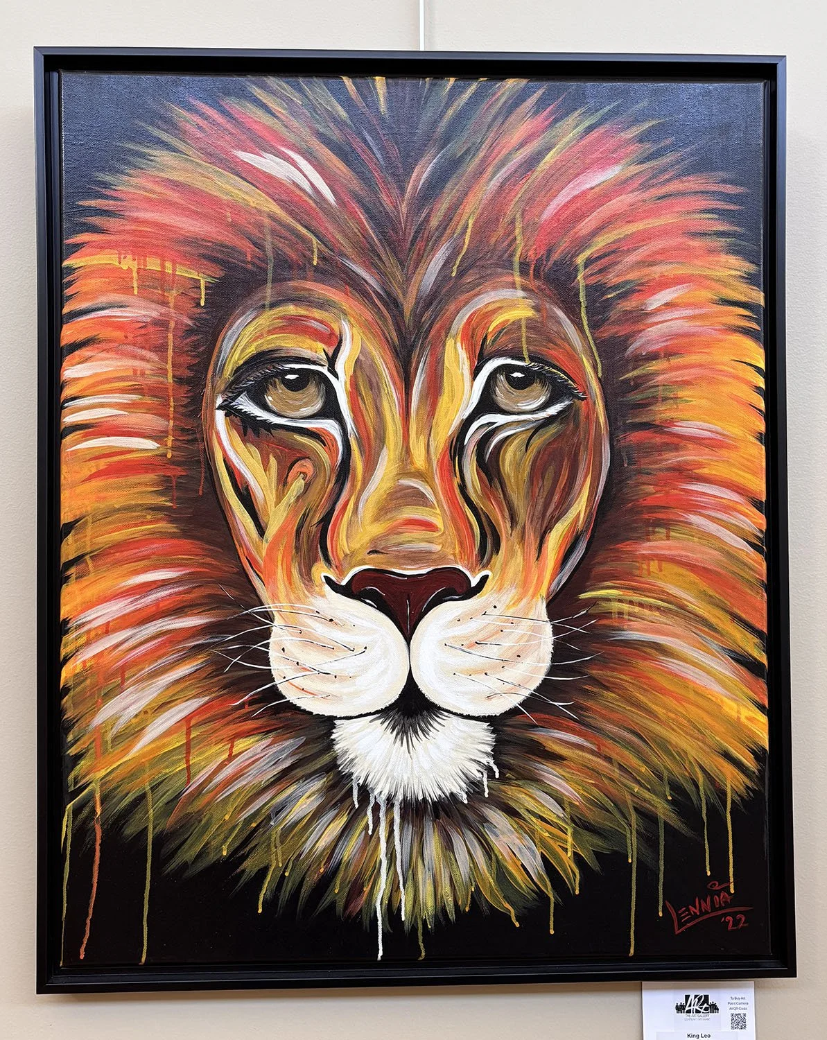King Leo,
created by Lennia Daulton,
Acrylic on Canvas,
25.5” X 31.5”,
$400
