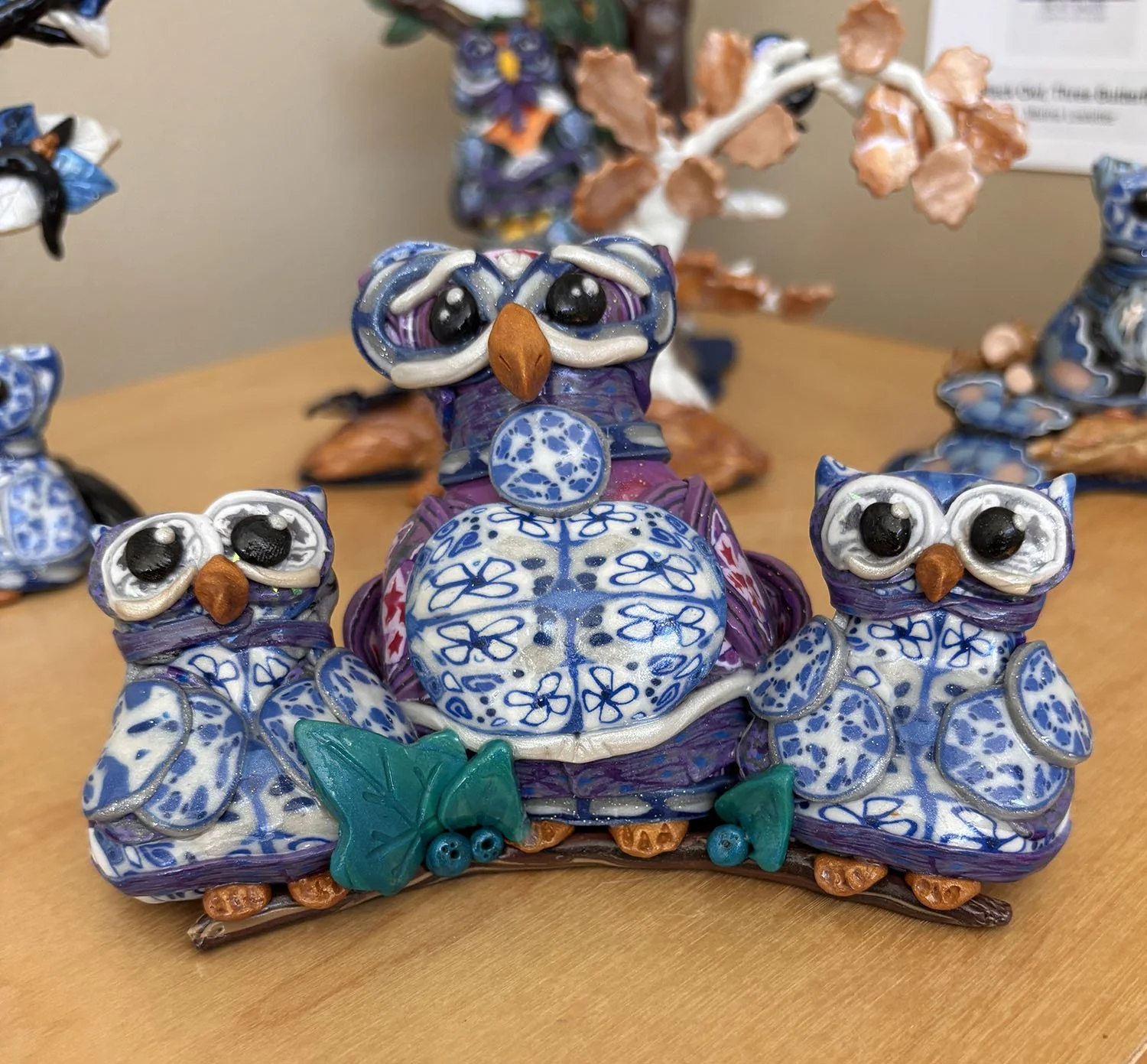Owl Family,
created by Marina Lostetter, 
 $80 
