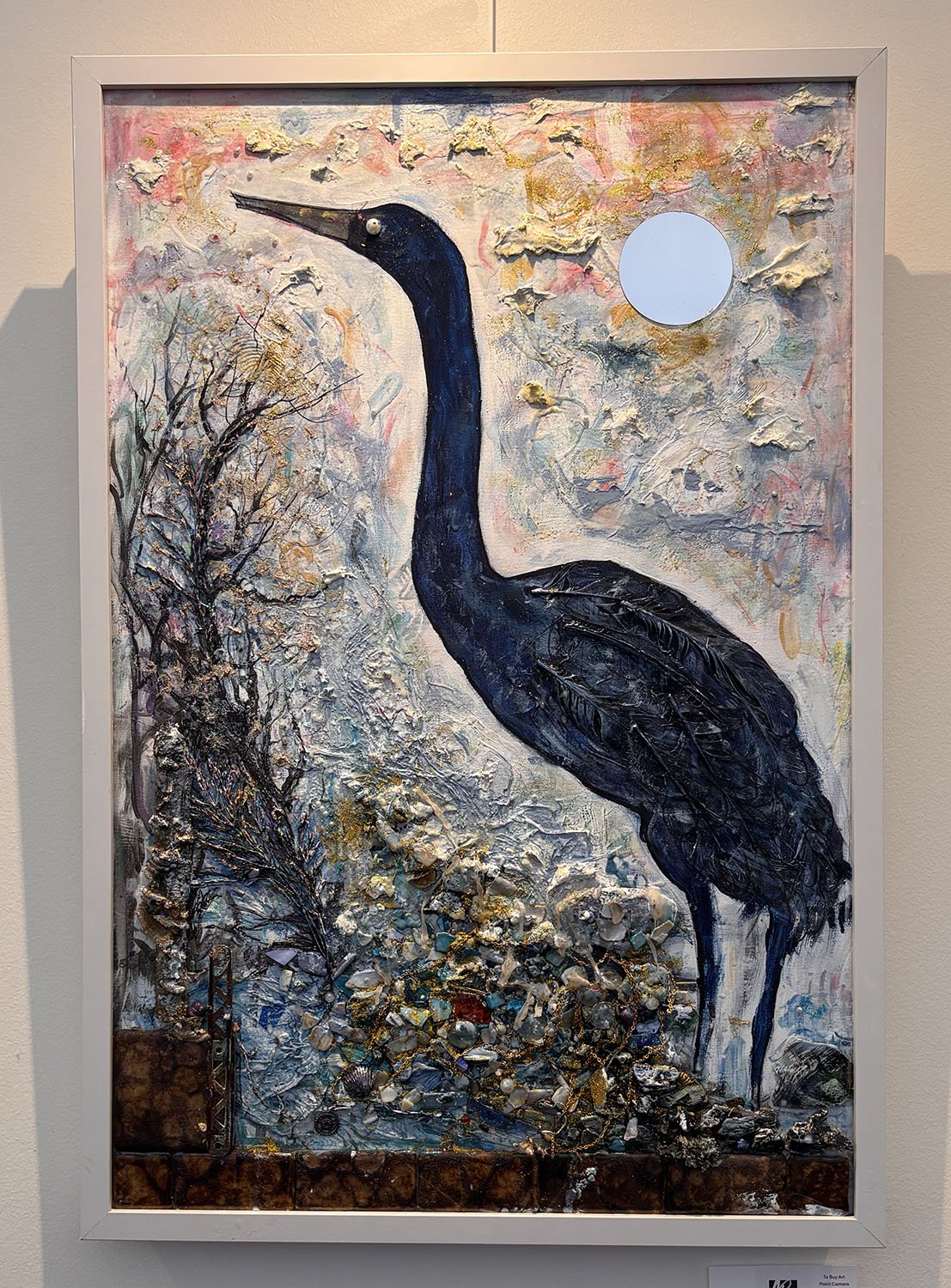 "Visitor at Twilight" by Susan Orosz. Mixed Media, 21”x31”.  $450.