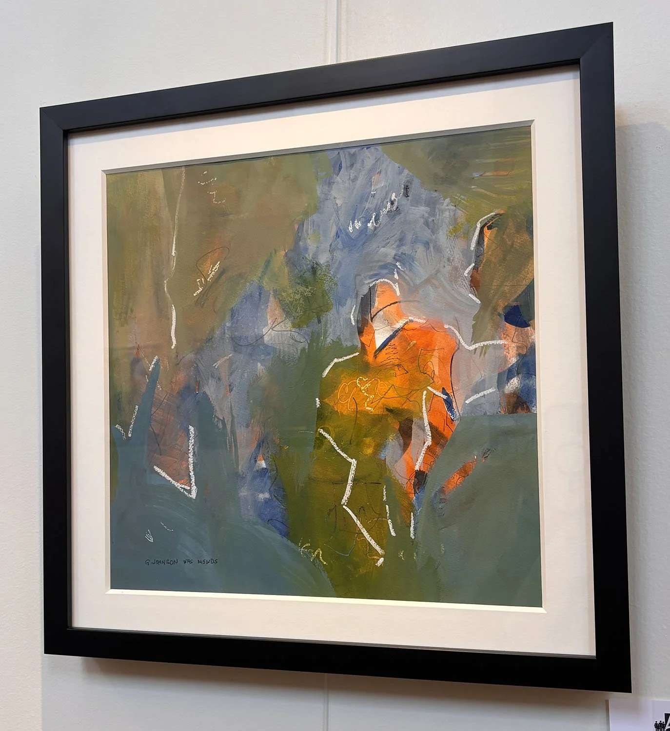 "Emerging" by Gary Johnson. Mixed Media 20” x 20”.  $325.