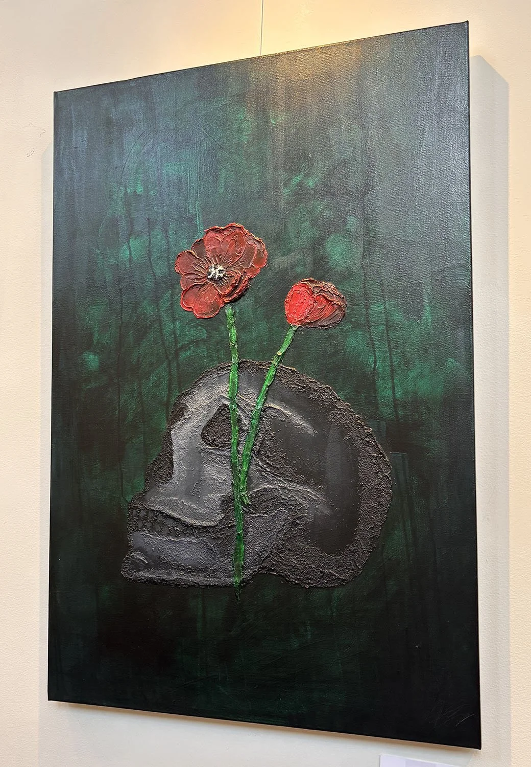 "Of Spring" by Bailey Lankford. Acrylic & mixed media, 24” x 36”.   $600.