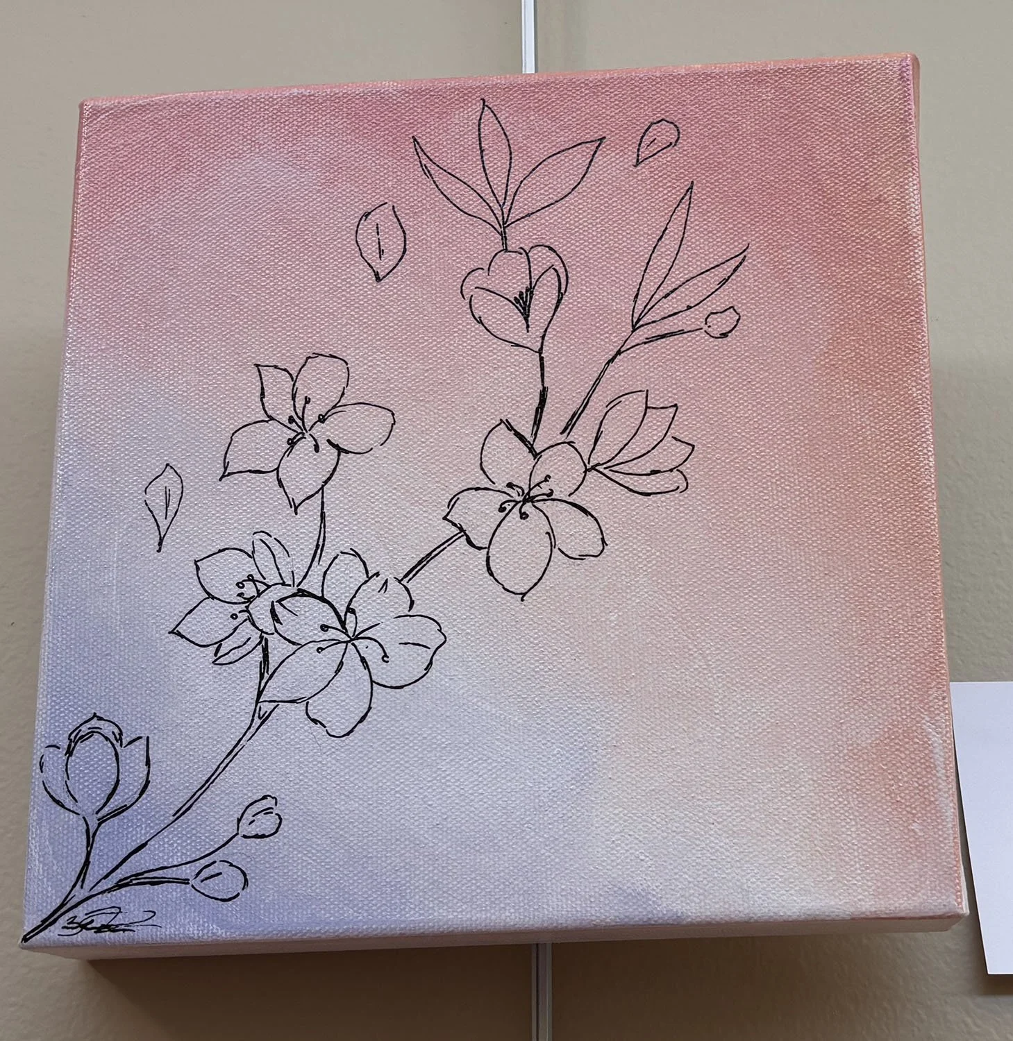 Apple Blossom,
created by Bailey Lankford,
Acrylic,
8”x8”,
$40
